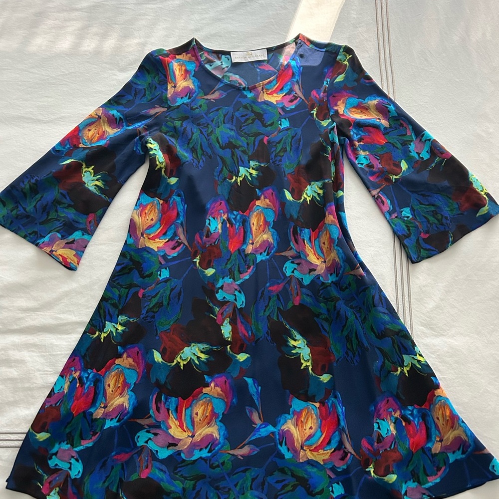 Amanda Uprichard Silk Multicolor Floral Dress